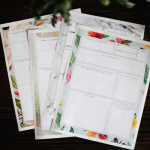 Study Time Worksheets | Floral (Blank)